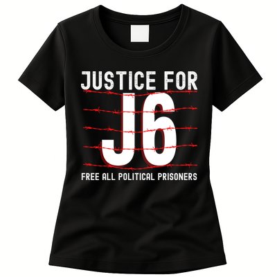 Justice For J6 Conservative January 6 Anti Biden Womens T-Shirt