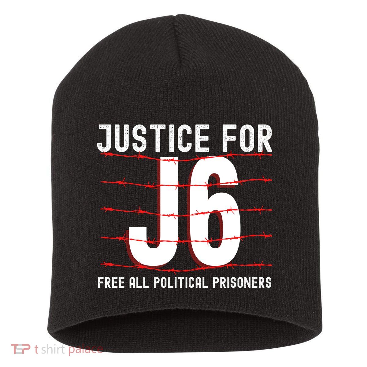 Justice For J6 Conservative January 6 Anti Biden Short Acrylic Beanie