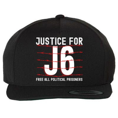 Justice For J6 Conservative January 6 Anti Biden Wool Snapback Cap