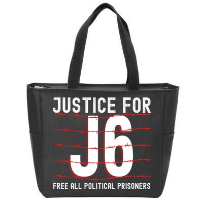Justice For J6 Conservative January 6 Anti Biden Zip Tote Bag