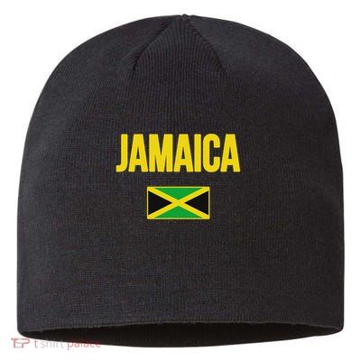Jamaican Flag Jamaica Souvenir Love Travel Vacation Sustainable Beanie