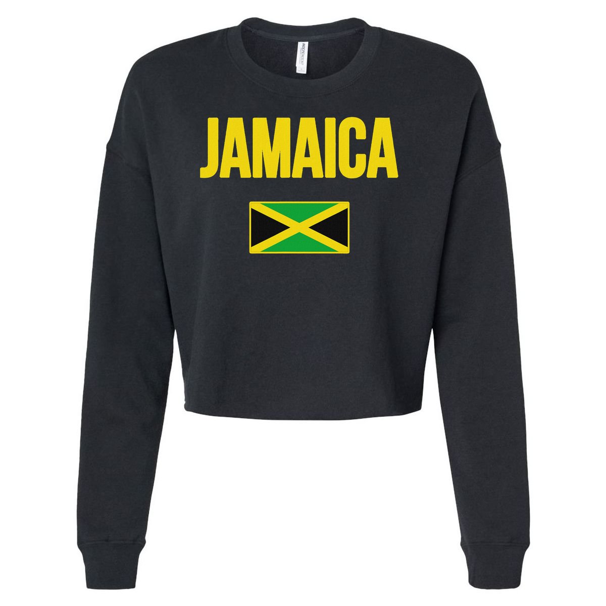 Jamaican Flag Jamaica Souvenir Love Travel Vacation Cropped Pullover Crew