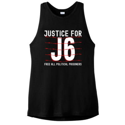 Justice For J6 Conservative Ladies PosiCharge Tri-Blend Wicking Tank