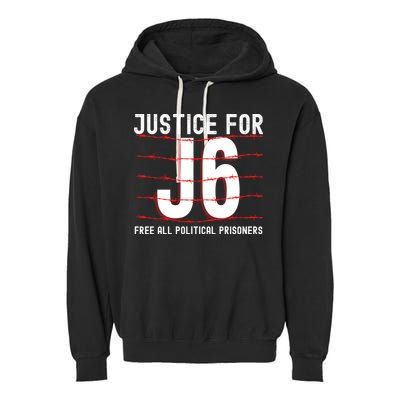 Justice For J6 Conservative Garment-Dyed Fleece Hoodie