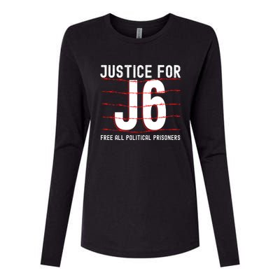 Justice For J6 Conservative Womens Cotton Relaxed Long Sleeve T-Shirt