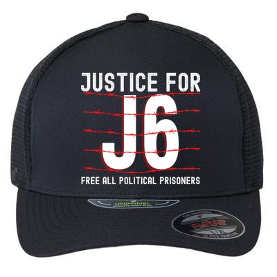 Justice For J6 Conservative Flexfit Unipanel Trucker Cap