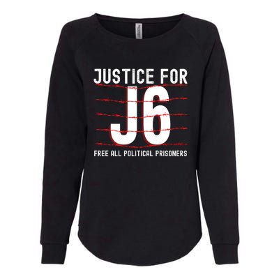 Justice For J6 Conservative Womens California Wash Sweatshirt