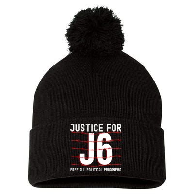 Justice For J6 Conservative Pom Pom 12in Knit Beanie