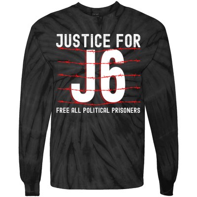Justice For J6 Conservative Tie-Dye Long Sleeve Shirt