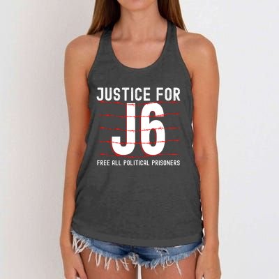 Justice For J6 Conservative Women's Knotted Racerback Tank