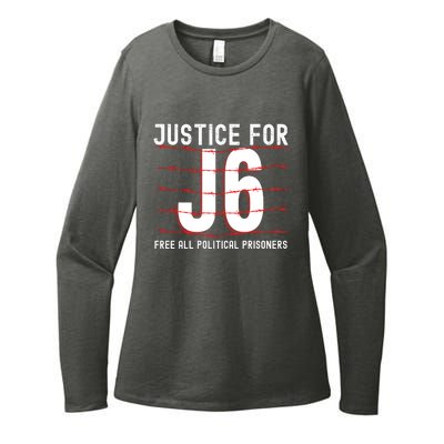 Justice For J6 Conservative Womens CVC Long Sleeve Shirt