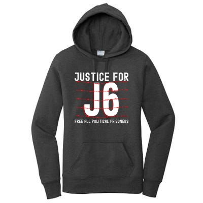 Justice For J6 Conservative Women's Pullover Hoodie