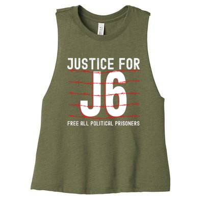 Justice For J6 Conservative Women's Racerback Cropped Tank