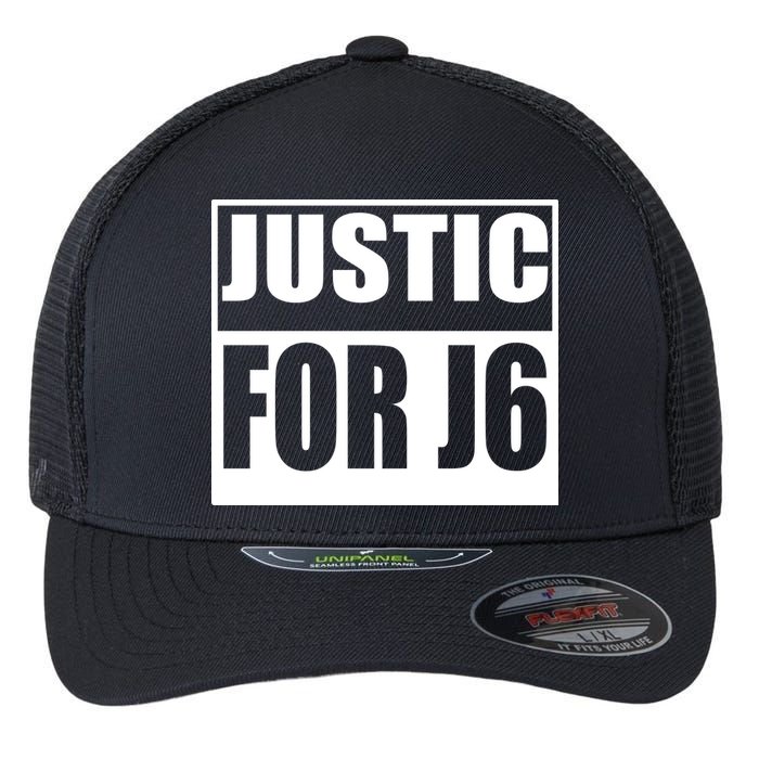 Justice For J6 Conservative Flexfit Unipanel Trucker Cap