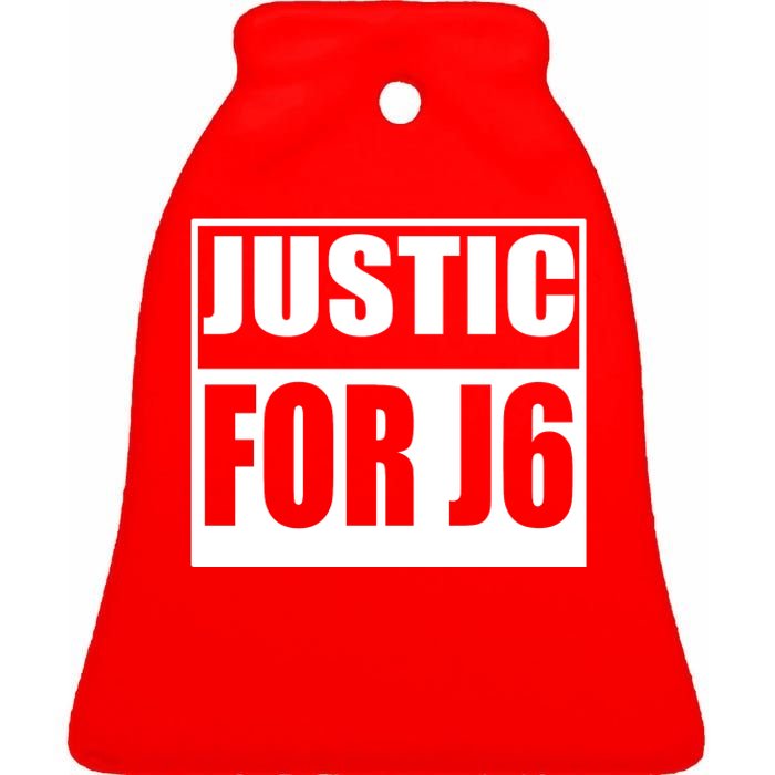 Justice For J6 Conservative Ceramic Bell Ornament