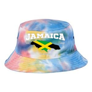 Jamaican Flag Jamaica Map Vacation To Jamaica 2024 Tie Dye Newport Bucket Hat