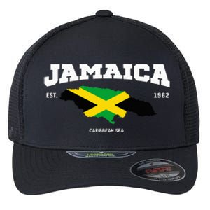 Jamaican Flag Jamaica Map Vacation To Jamaica 2024 Flexfit Unipanel Trucker Cap