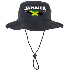 Jamaican Flag Jamaica Map Vacation To Jamaica 2024 Legacy Cool Fit Booney Bucket Hat