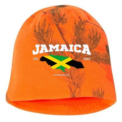 Jamaican Flag Jamaica Map Vacation To Jamaica 2024 Kati - Camo Knit Beanie