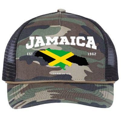 Jamaican Flag Jamaica Map Vacation To Jamaica 2024 Retro Rope Trucker Hat Cap