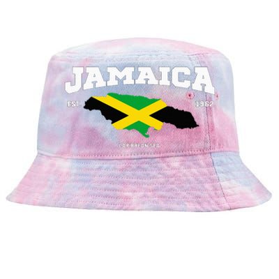 Jamaican Flag Jamaica Map Vacation To Jamaica 2024 Tie-Dyed Bucket Hat