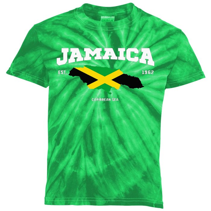 Jamaican Flag Jamaica Map Vacation To Jamaica 2024 Kids Tie-Dye T-Shirt