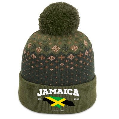 Jamaican Flag Jamaica Map Vacation To Jamaica 2024 The Baniff Cuffed Pom Beanie