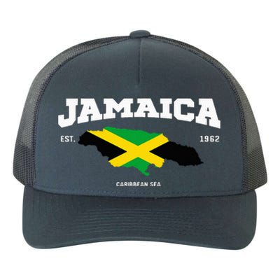 Jamaican Flag Jamaica Map Vacation To Jamaica 2024 Yupoong Adult 5-Panel Trucker Hat