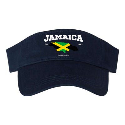 Jamaican Flag Jamaica Map Vacation To Jamaica 2024 Valucap Bio-Washed Visor