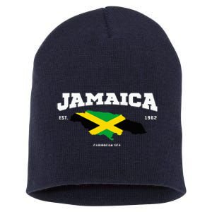 Jamaican Flag Jamaica Map Vacation To Jamaica 2024 Short Acrylic Beanie