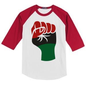 Juneteenth Fist Kids Colorblock Raglan Jersey