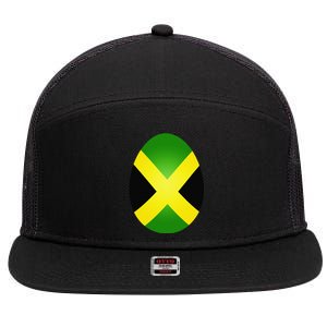 Jamaica Flag Jamaican Easter Egg Costume Gift 7 Panel Mesh Trucker Snapback Hat