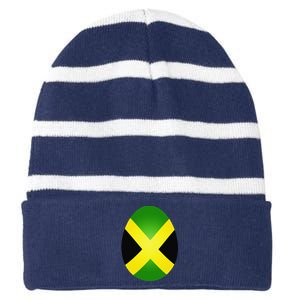 Jamaica Flag Jamaican Easter Egg Costume Gift Striped Beanie with Solid Band