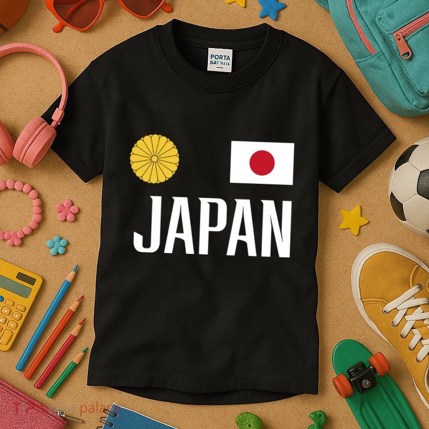 Japan Flag Japanese Football Soccer Fan Kids T-Shirt