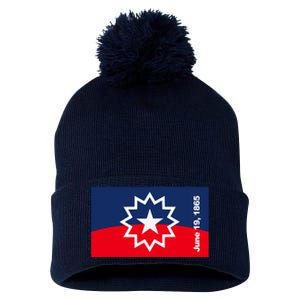 Juneteenth Flag Pom Pom 12in Knit Beanie