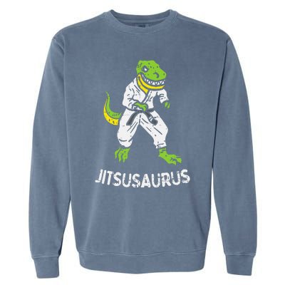 Jitsusaurus Funny Jiu Jitsu Trex Black Belt Martial Art Gift Garment-Dyed Sweatshirt