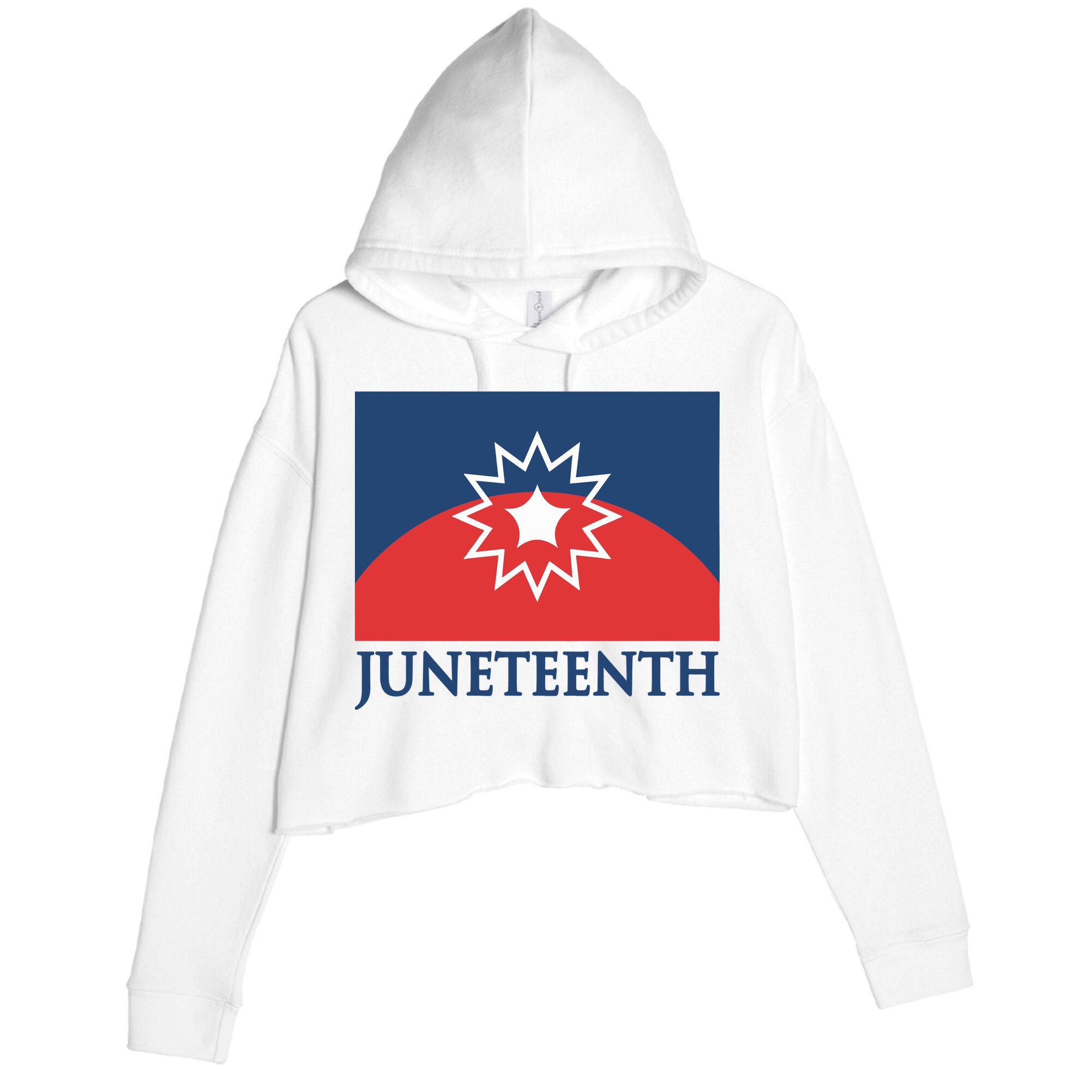 Juneteenth Flag Crop Fleece Hoodie