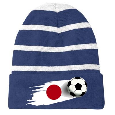 Japan Flag Jersey Japanese Soccer Team Japanese Striped Beanie with Solid Band