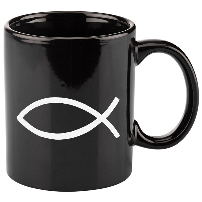 Jesus Fish 11oz C Handle Ceramic Mug