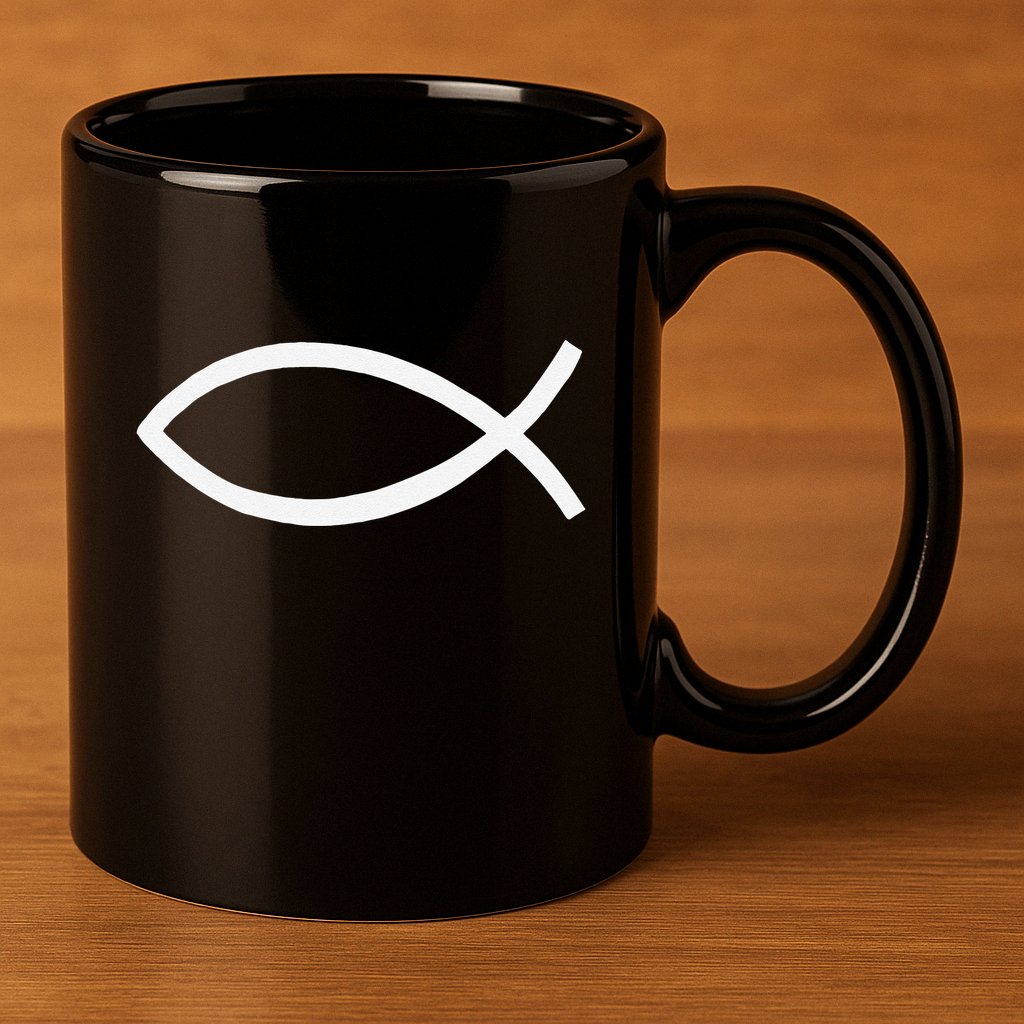 Jesus Fish 11oz C Handle Ceramic Mug