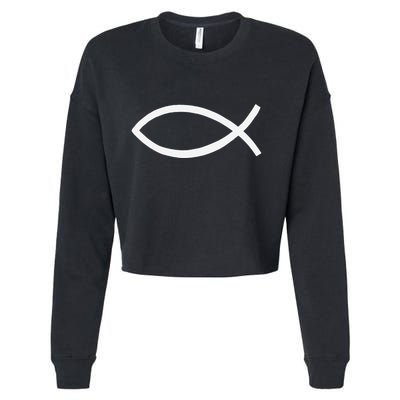 Jesus Fish Cropped Pullover Crew