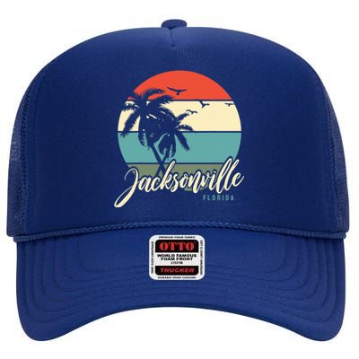 Jacksonville Florida High Crown Mesh Back Trucker Hat