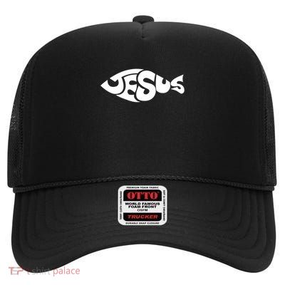 Jesus Fish High Crown Mesh Back Trucker Hat