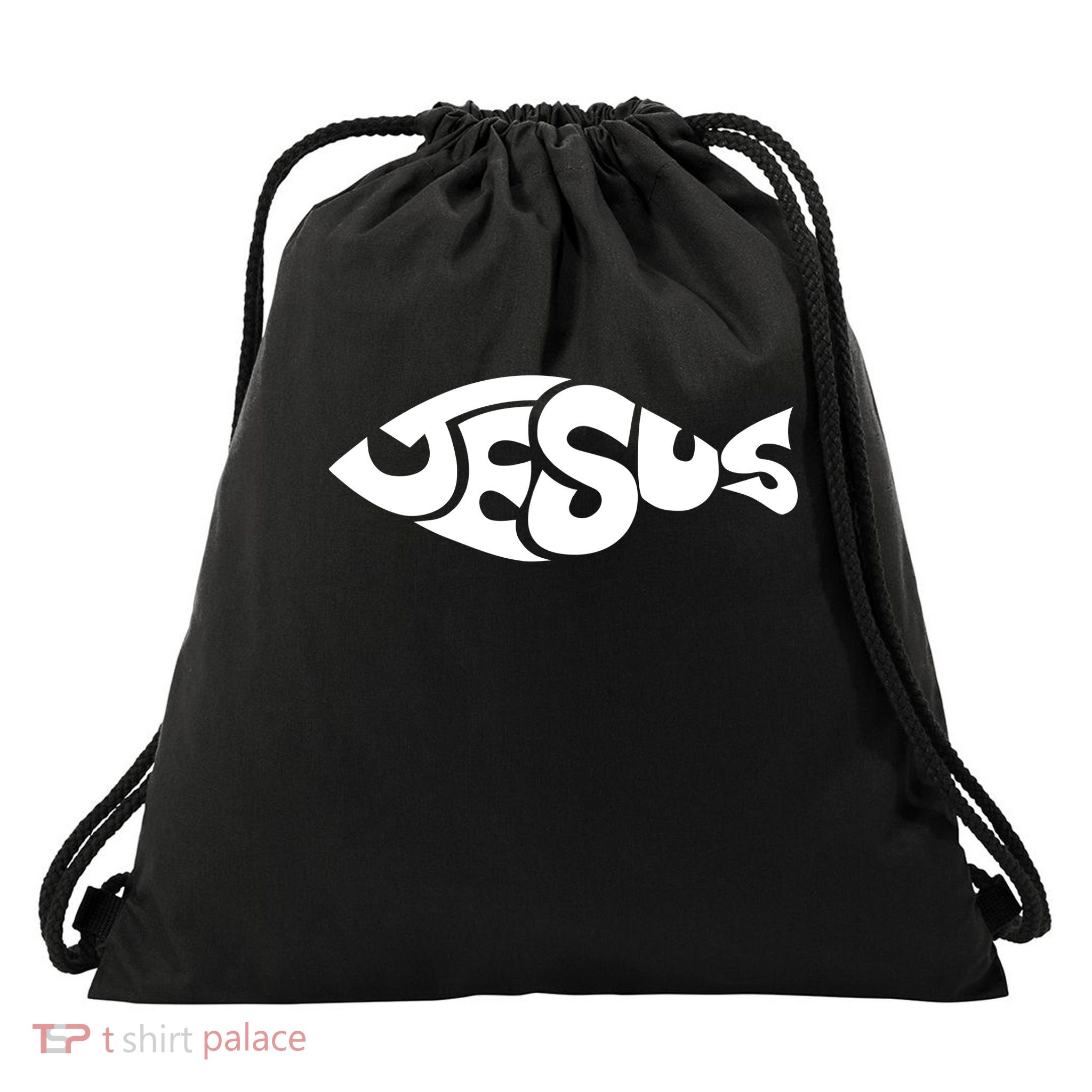 Jesus Fish Drawstring Bag