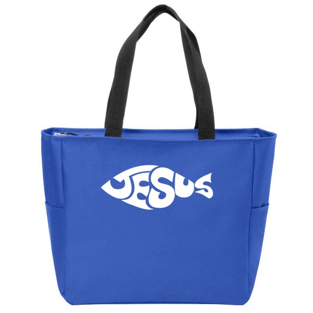 Jesus Fish Zip Tote Bag