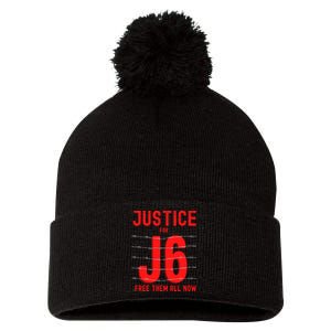 Justice For J6 Conservative January 6 Anti Biden Pom Pom 12in Knit Beanie