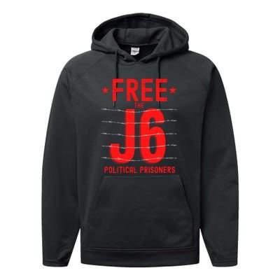 Justice For J6 Conservative January 6 Performance Fleece Hoodie