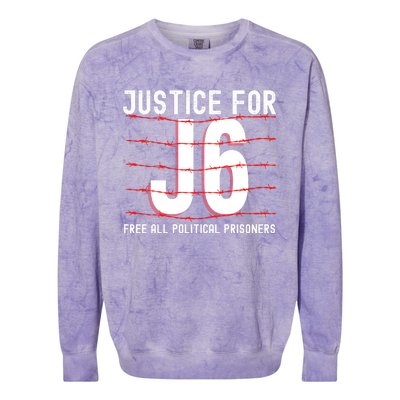 Justice For J6 Conservative Colorblast Crewneck Sweatshirt