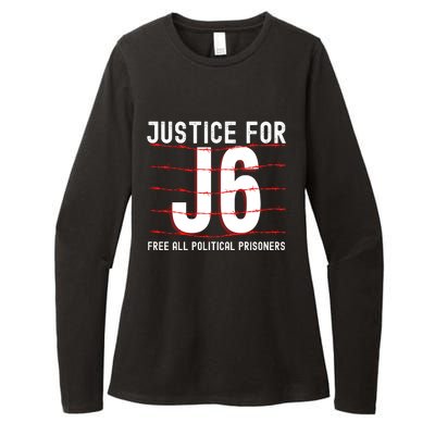 Justice For J6 Conservative Womens CVC Long Sleeve Shirt