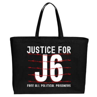 Justice For J6 Conservative Cotton Canvas Jumbo Tote